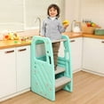 PLT01GN Children's Plastic Learning Step Stool with 3 Adjustable