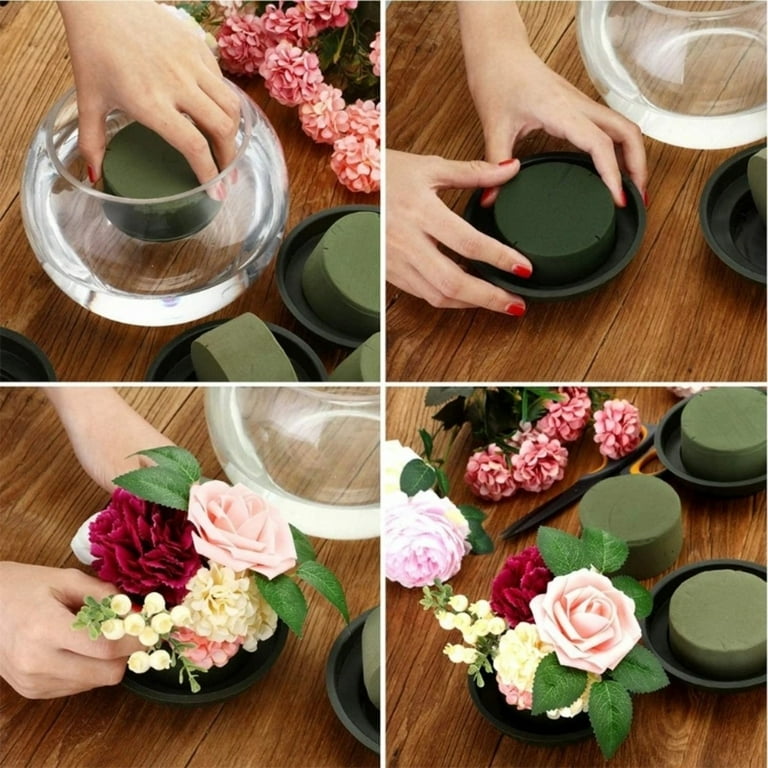 8 Pack Foam Round Bowls Diy Flower Arrangement Kit Green Round Wet Foam  Blocks For Wedding Decor