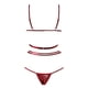 thumbnail image 3 of Gibobby Conjunto ropa interior mujer Lenceria Sexy para Mujer Transparente Ropa Interior Lenceria Vestidos de Mujer Sexis Bralette y Tanga Conjunto Interior Mujer(Rojo, CH), 3 of 5