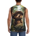 thumbnail image 4 of Balery Jungle Hat Bear Camisetas sin mangas para hombre, absorbe la humedad y protege contra el mal olor.-Small, 4 of 7