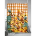 thumbnail image 5 of Fsddascl Autumn Hills Fall Shower Curtain Set - 48" x 72" Washable Bathtub Curtain with 12 Hooks, Thanksgiving Rustic Trees Orange Check Waterproof Fabric Stall Shower Curtains for Bathroom/Bathtub, 5 of 6