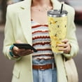 thumbnail image 2 of Bee Coffee Cup, 40 Oz Tumbler with Handle and Straw, Cute Yellow Bee Tumbler/Coffee Mug, Bumble Bee Decor/Ornament/Stuff ,Bee Gifts for Women/Bee Lovers - Honeybee Mug, 40 Oz Stainless Steel Tumbler, 2 of 6