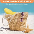 thumbnail image 4 of 52-54cm hat circumference children's summer sun hat garland beach outdoor flat top hat sunscreen foldable straw hatyellow, 4 of 5