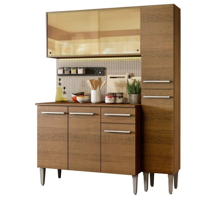 Cocina Integral 137cm Emilly Gold Madesa 03 - Marrón Madesa GREM137003