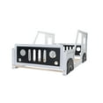 thumbnail image 6 of Twin Solid Wood Car-Shaped Platform Bed with Wooden Slats, Twin Size Bed with Wheels, Twin Size Platform Bed with Headboard and Footboard, No Box Spring Needed(White), 6 of 8