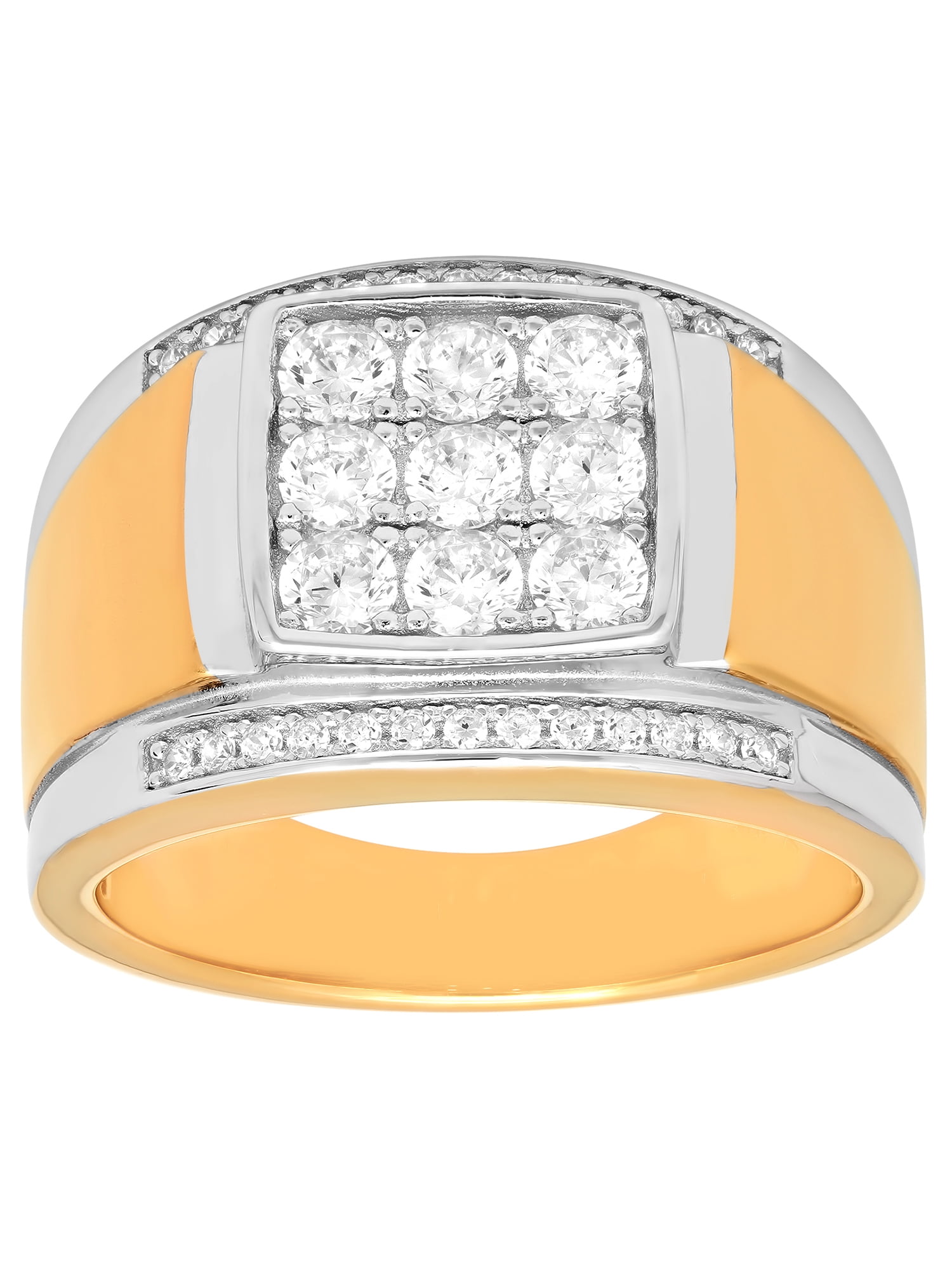 Iced Out 14k Gold Plated Cubic Zirconia 925 Sterling Silver Iced Out 14k Gold Plated Cubic Zirconia 925 Sterling Silver