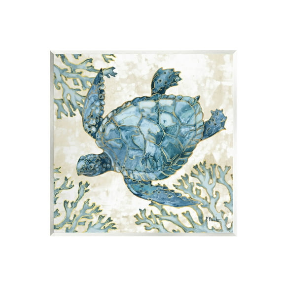 Stupell Industries Playa Sealife Blue Sea Turtle Graphic Art Unframed Art Print Wall Art, Design by Paul Brent