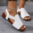 thumbnail image 6 of Womens Sandals Beach, Xunlbb Women's Fashion Casual Spring And Summer New Hollow Elastic Solid Color Slip-On Sandals(White,Size:37), 6 of 9