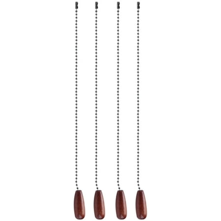 

4 Pieces Ceiling Fan Chain Pulls Wooden Pull Chain Extension Pull Chain for Ceiling Light Lamp Fan Chain (Walnut Color)