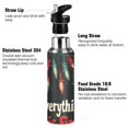 thumbnail image 3 of Yayeee 20oz Insulated Water Bottle Double Wall Stainless Steel with Flip Straw Lid, Black Christmas Light, 3 of 7