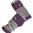 thumbnail image 3 of Embroidery Splicing Knitted Gloves, Fashion Knitted Fingerless Gloves, Vintage Winter Cozy Warm Casual Glove for Women Purple Free, 3 of 4