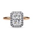 thumbnail image 3 of IGI Certified Lab Grown Diamond Halo Solitaire Engagement Rings for Women, Center 8x6mm Radiant Cut Anniversary Wedding Rings In 18K Solid Rose Gold F-G, VS-SI Quality (1.95 Cttw) Ring Size-5, 3 of 5