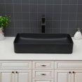 thumbnail image 3 of 24"X13.5" Black Ceramic Rectangular Vessel Bathroom Sink,Black Ceramic Bath Faucets Bathroom Vanities, 3 of 6