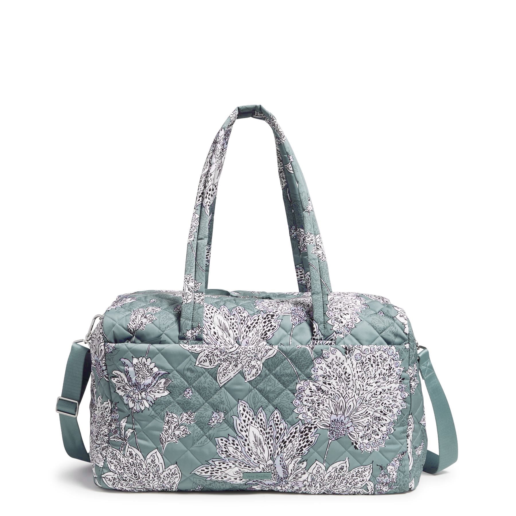 Vera Bradley Women's Performance Twill Large Travel Duffel Bag Tiger Lily Blue Oar