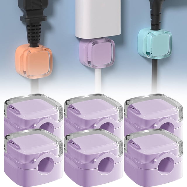 AKEGAMN Clearance! Cable Clips 6 Pieces Charging Cable Cable Organiser Storage Holder Cable Holder Self Adhesive Cable Organiser For Desk Bedside Table Charging Cables Material: Plastic Package size