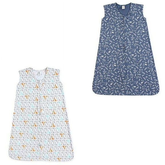 Yoga Sprout Baby Boy and Girl Jersey Cotton Sleeping Bag 2 Pack, Giraffes and Forest, 6-12 Months