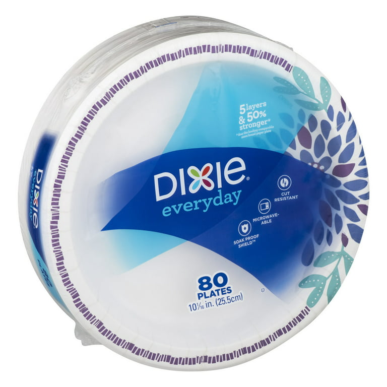 Dixie Ultra Paper Plates, 10 1/16 inch, Dinner Size Printed Disposable  Plate, 172 Count (4 Packs of 43 Plates), Packaging and Design May Vary