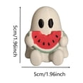thumbnail image 3 of Halloween Ghost Figurine with Holding Watermelon, Funny Resin Ghost Statue Halloween Decor for Bookshelf, Terrace, Bedroom,Porch and Tabletop, 3 of 5