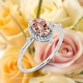 thumbnail image 3 of Dazzling Art nouvea 1.50 Carat Oval Cut Morganite And Diamond Moissanite Engagement Ring, Wedding Ring in 10k Solid White Gold, Valentines Vintage Look Compass Ring, Promise Ring, Anniversary Ring, 3 of 3