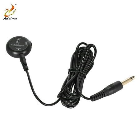 Adeline AD-35 Mini Piezo Pickup Contact Microphone Transducer with 6.35mm Output Plug 3 Meters Cable for Acoustic Classical Folk Guitar Violin