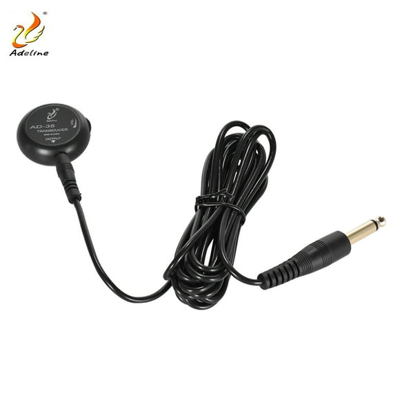 Adeline AD-35 Mini Piézo Microphone de Contact avec fiche de sortie de 6,35 mm Câble de 3 mètres pour violon classique Acoustique violon Ukulélé