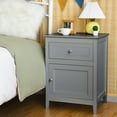 thumbnail image 2 of Costway 2PCS Nightstand Drawer Accent Side End Table Storage Cabinet Grey, 2 of 11