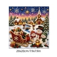 thumbnail image 5 of Christmas Winter Village Diamond Painting Kit for Adult Beginners Full Round Resin Rhinestone Art with Inner Frame Backboard Snowman Sleigh Xmas Night Scene Wall Decor DIY Holiday Gift, 5 of 6