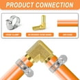 thumbnail image 5 of GASHER 5 Pieces Brass Hose Barb Reducer, 1/2 Inch to 1/2 Inch Barb Hose ID 90 Degree L Right Angle Elbow with 10 Hose Clamps, Brass Barb Reducer SPLICER Fitting Fuel/AIR/Water/Oil/Gas/WOG, 5 of 7
