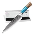 thumbnail image 2 of Cuchillo de chef Hecef 8 pulgadas acero Damasco japonés G10, 2 of 8