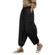 thumbnail image 1 of Pantalones de Lino Mujeres Color Sólido Cintura Elástica Pantalones de Ropa de Trabajo Casual Longitud Del Tobillo Verano, 1 of 8