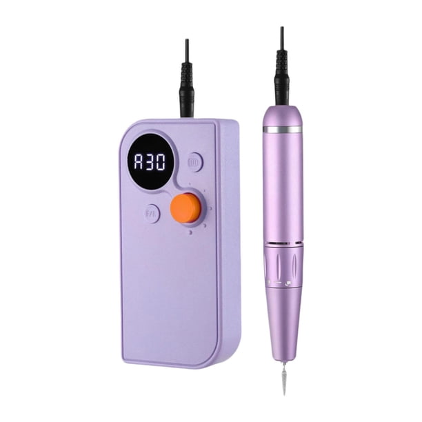 Herramienta de pulido Lima de uñas Kits de manicura y pedicura USB profesionales, máquina perforadora de uñas eléctrica para pulir y quitar Violeta