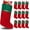 Red & Green, variant on 12Pack /24 Pack Felt Christmas Stockings, 19 Inches Red and White Christmas Stockings Hanging Ornaments, White Cuff with Gold Trim Christmas Stockings for Family Christmas Holiday Decorations