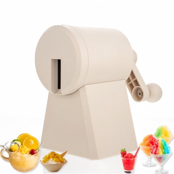 ChrumpTon Manual Ice Shaver Snow Cone Machine, Hand Crank Ice Crusher with Ice Mold Cups, Compact Shaved Ice Machine for Snow Cones, Slushies & Frozen Drinks, BPA Free