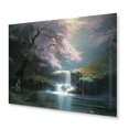 thumbnail image 2 of Designart "Blossom-Lined Stream I" Tree Cherry Blossom Metal Wall Art, 2 of 5