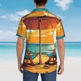 thumbnail image 4 of Balery Vintage Beach Sunset Camisas hawaianas de manga corta para hombre, camisas playeras de corte holgado, camisas de vacaciones con botones,X-Large, 4 of 7