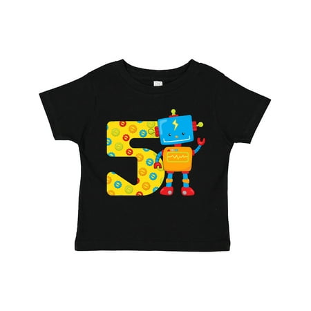 

Inktastic This Robot is Five- Fifth Birthday Gift Toddler Boy or Toddler Girl T-Shirt
