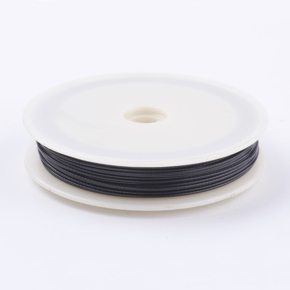 Tiger Tail Wire Nylon-coated Stainless Steel Black 18 Gauge 1.0mm about 32.8 Feet(10m)/roll