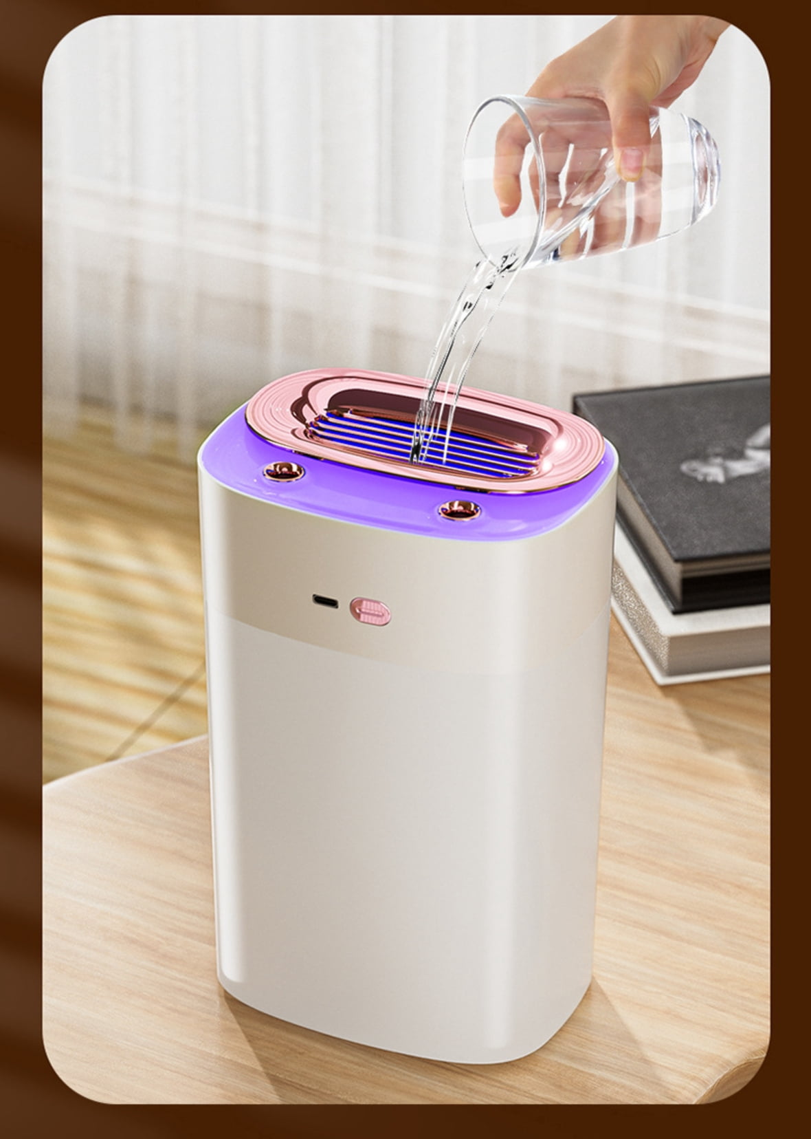 Portable Mini Humidifier, 1300ml Small Cool Mist Humidifier, USB Personal Desktop Humidifier for Baby Bedroom Travel Office Home, Auto Shut-Off, 2 Mist Modes, Super Quiet, White