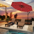 thumbnail image 2 of Gymax 10Ft Offset Hanging Umbrella Patio Outdoor w/ 32 Solar LED Lights Burgundy, 2 of 10
