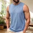 thumbnail image 4 of Lopecy-Sta Tank Tops for Men Crew Neck Solid Loose Fit Sleeveless Soft Breathable Summer Beach Daily Casual Muscle Vest, 4 of 5