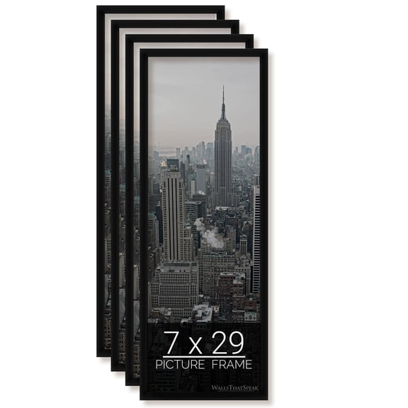 7x29 Black Picture Frame for Puzzles Posters Photos or Artwork, Set of 4