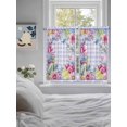 thumbnail image 3 of Easter Bathroom Window Curtain, Watercolor Eggs Flowers Berry Plants Purple Plaid Light Filtering Coffee Kitchen Curtains, Bedroom Living Room Curtains 2 Panel 84"x54", 3 of 6