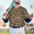 thumbnail image 4 of Fotbe Leopard Print Baseball Jersey Shirt for Men and Women, Casual Short Sleeves Button Down T-Shirt-Large, 4 of 9