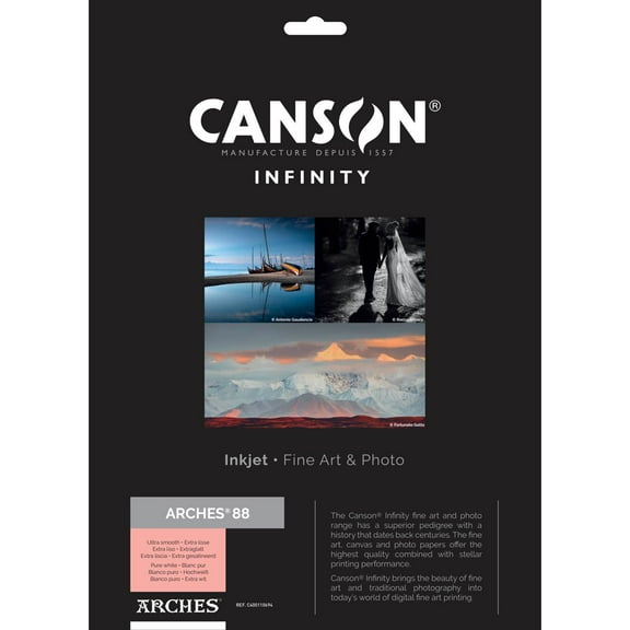 Canson Infinity Arches 88 Inkjet Fine Art and Photo Paper - 8-1/2" x 11", 310 gsm, Package of 25