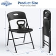 thumbnail image 2 of HaiCube 2 Pack Portable Plastic Folding Chair with Back Support, Heavy Duty Steel Frame, Indoor Outdoor for Party Wedding Office Patio, Black, 2 of 9