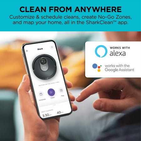 Shark - AI Robot Vacuum RV2001 with Self Cleaning Brushroll, Object Detection, Wi Fi - Gray