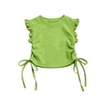 thumbnail image 3 of BOVXNPU Girls Tank Tops Sleeveless T-shirts Solid Round Neck Tank Top Side Drawstring Girls Style Summer Tops, 3 of 9
