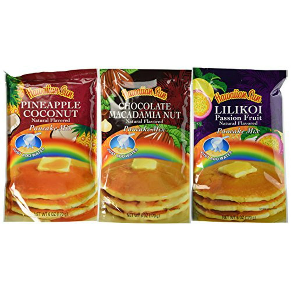 Hawaiian Sun Pancake Mix Assortment 6ounce (Pack of 3)