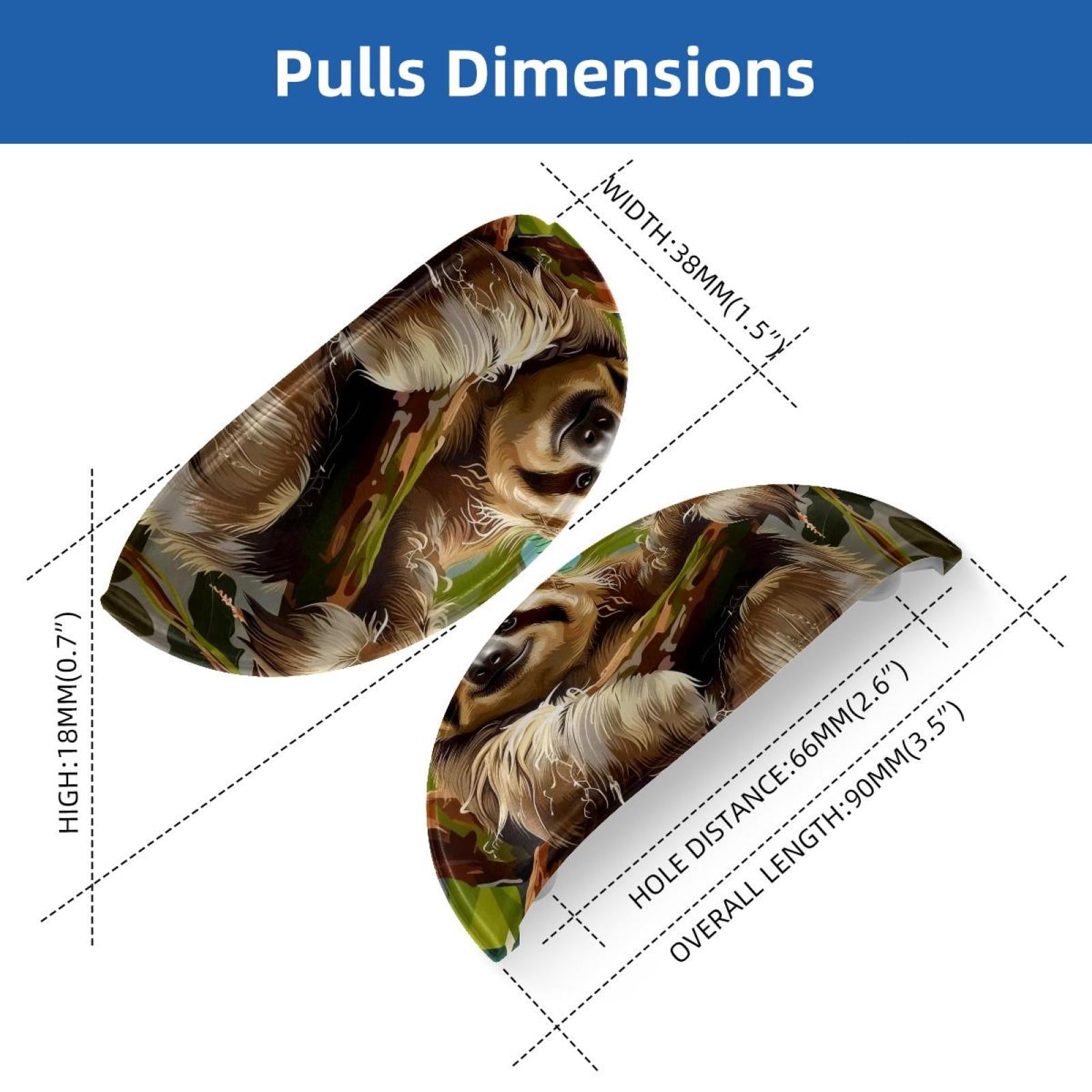 PhooArto 6 Pcs Cup Drawer Pulls, Cute Animal Sloth Forest Shell Shape Handles Cabinet Knobs for Dresser Cupboard Closet Wardrobe with Screws