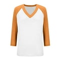 thumbnail image 7 of Ayolanni Orange Summer Clothes for Women V-Neck 3/4 Sleeve Raglan Solid Blouses Ladies Shirts XL, 7 of 7